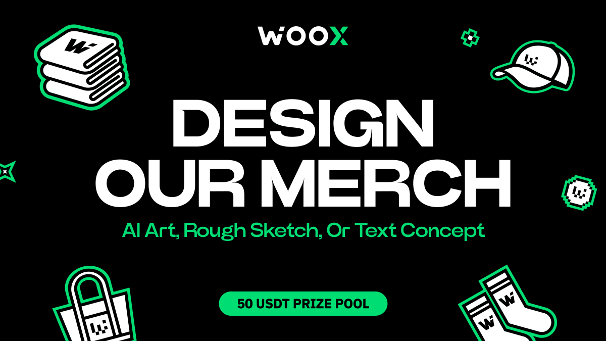 _WOO_X's tweet photo. 🏆 Prize: 50 USDT Futures Credits (5 x 10 USDT)
Submit your ideas for hoodies, caps, or desk mats (AI art, sketches, or text explanations welcome).

To Enter:
1️⃣ Follow @_WOO_X &amp; RT
2️⃣ Reply with your merch concept + WOO X UID
3️⃣ Tag 3 frens https://t.co/9KjwBIgXtF