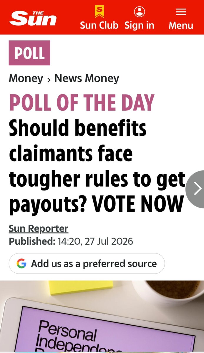 TheMeldrew's tweet photo. Press really have got it in for PIP claimants,this was at the bottom of a Sun piece on PIP claiming it's too easy tosign up for,they even offer £100 Amazon gift card for the best comment,this country really has sunk lower than a snakes belly when disabled are constantly demonized https://t.co/ts8KFZvz8y