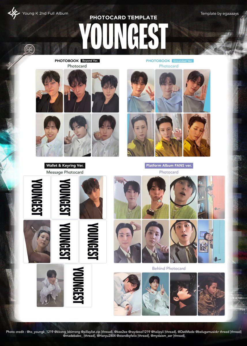 Yonkbrid6's tweet photo. Photocard Template 
Young K 2nd Full Album
＜YOUNGEST＞

▫️Future updates will continue under the thread▫️

» if there's mistake, please let me know 

Photo credit to the owner

#DAY6 #데이식스
#YoungK #영케이
#YOUNGEST https://t.co/mYYuc9ViC3