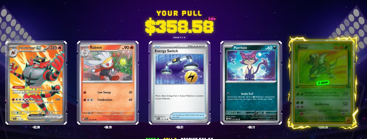 BagCalls's tweet photo. Got some insane CGC 10 and PSA 10 pulls today, had a HELL of a lucky evening! 

Ripped about 10 $100 packs on @TiltRips and got 4 massive hits

CGC 10 Houndoom
PSA 10 Metagross
PSA 10 Pinsir
PSA 10 Rayquaza 

What other gacha machines can do this? Please show me.

What a night!! https://t.co/NKhdiZanQu