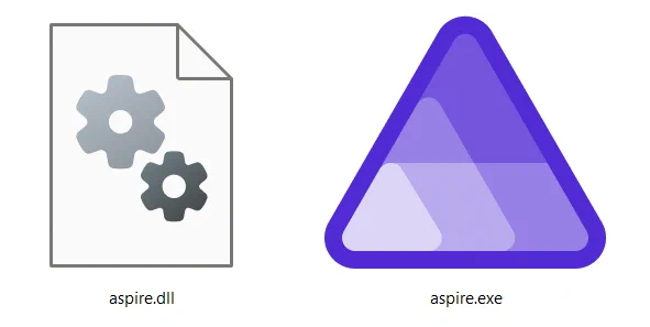 Aspire CLI executable with the new icon.