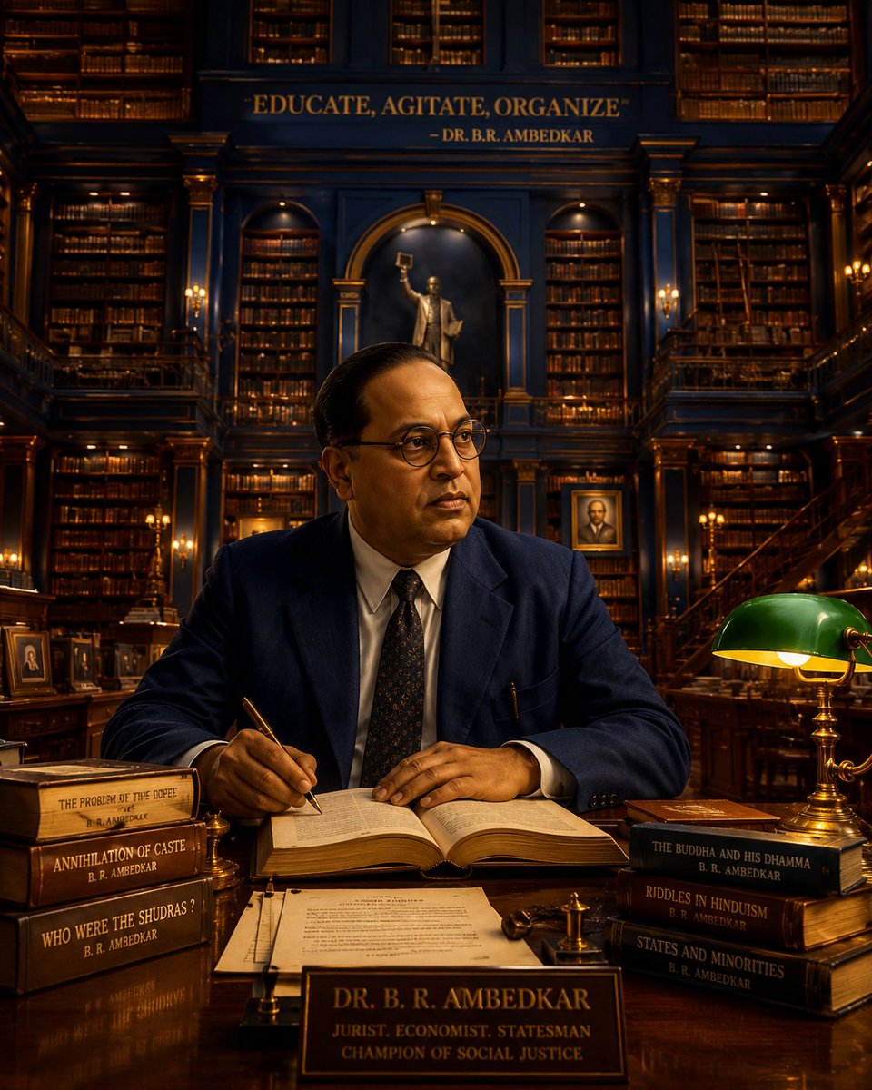 Priyachamar's tweet photo. Dr. B.R. Ambedkar believed that education empowers individuals to challenge injustice, build equality, and transform society. His lifelong pursuit of learning continues to inspire generations.

#DrBRAmbedkar #EducateAgitateOrganize #KnowledgeIsPower #SocialJustice #IndianHistory https://t.co/B4UySy8x65