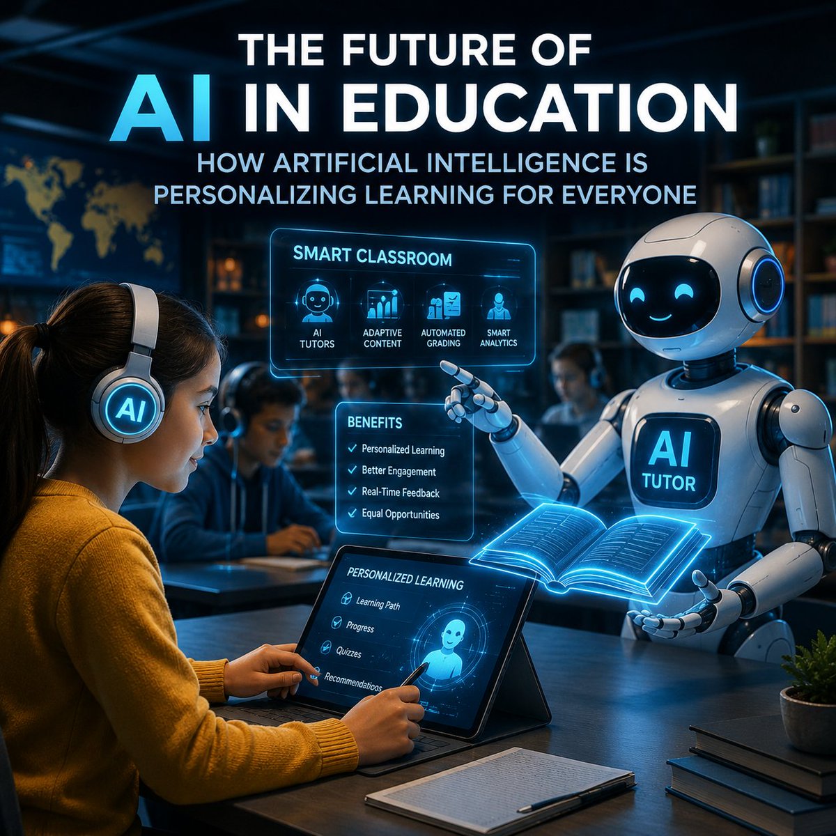 Susanddouglas's tweet photo. 🎓🤖 AI is transforming the future of education.

From personalised learning and AI tutors to automated grading and smarter classrooms, Artificial Intelligence is helping students and teachers learn more effectively.

Read more:
https://t.co/J22YQQQGac https://t.co/fviY8d60Pq