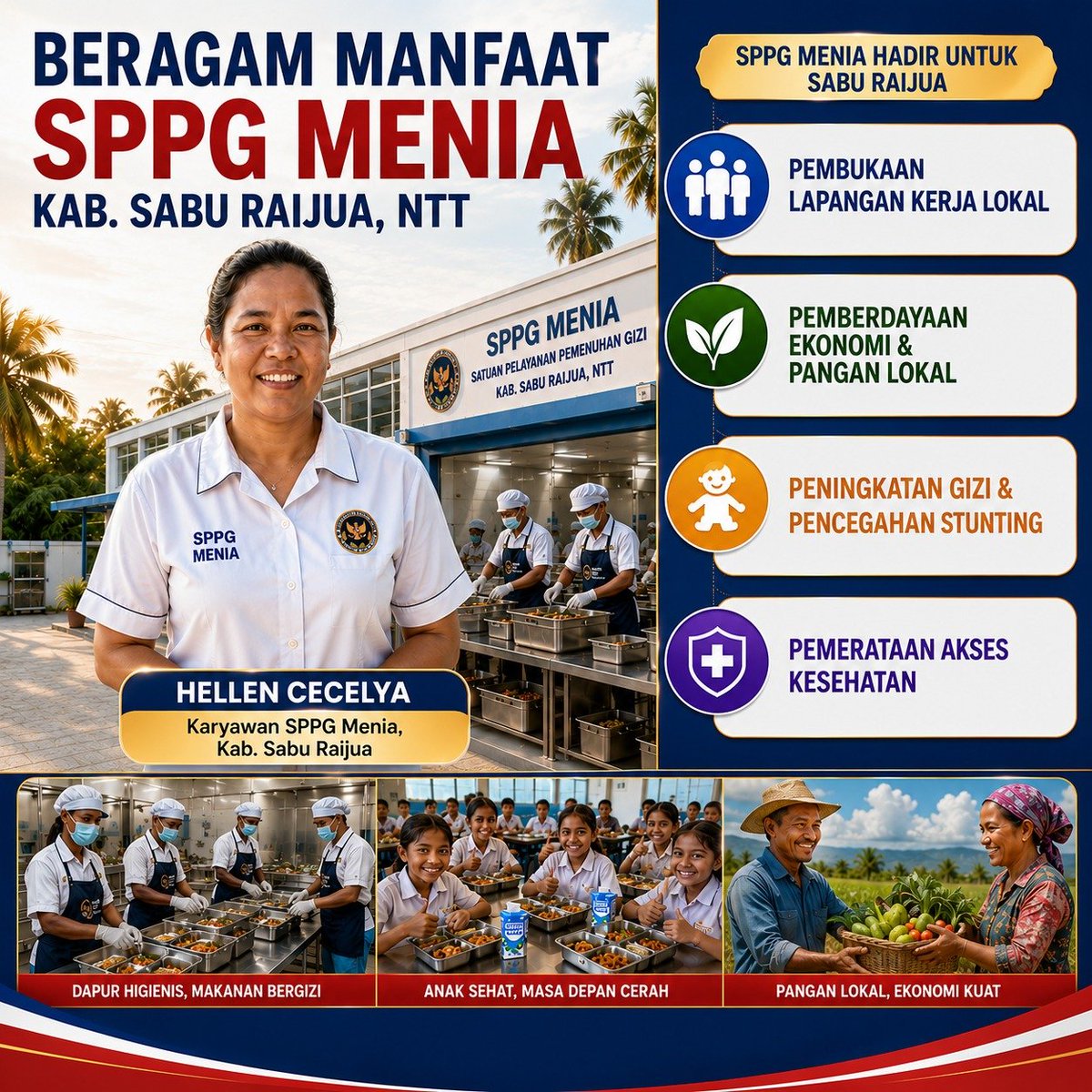 ProboJoyo's tweet photo. Beragam manfaat SPPG Menia, bangun gizi generasi muda, gerakkan roda ekonomi lokal. #BGNTingkatkanPerekonomian #SPPGMeniaSabuRajua #UntukGenerasiEmas https://t.co/NXzUcRQhAt
