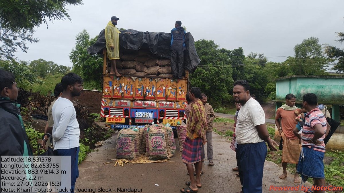 OSSCLtd's tweet photo. The first truckloads of certified seed potato (Variety: Kufri Jyoti) for the Kharif-2026 season have been successfully delivered to Koraput district, ensuring the availability of premium-quality, high-yielding seeds to the farmers.
#OSSC #OdishaAgriculture#QualitySeeds https://t.co/5LC5cCCfI9