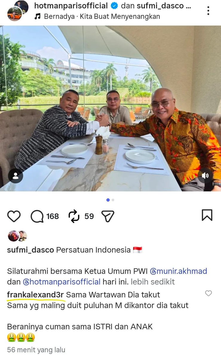 Hidupsebagai62's tweet photo. Anaknya Hotman, Frank masih membara ya.

Emangnya lu diapain Bang? https://t.co/OWIgPf2x6M