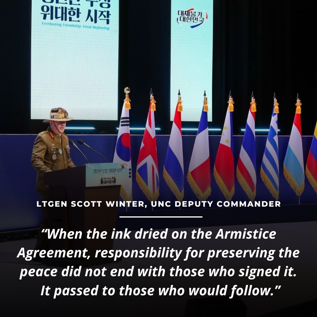 UN_Command's tweet photo. A powerful reminder that preserving peace is an enduring responsibility, one carried forward by every generation. #UnderOneFlag https://t.co/kmiRMLCUyD