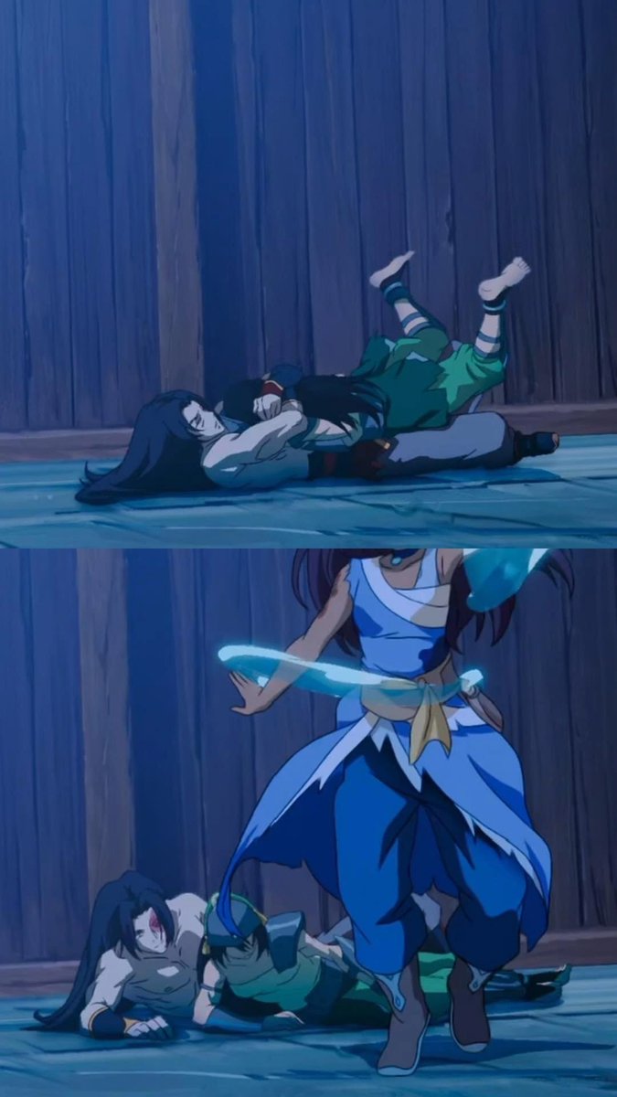 SymplyTonbra's tweet photo. The way Katara's pregnancy with Bumi is kinda visible in this shot. https://t.co/geadju390l