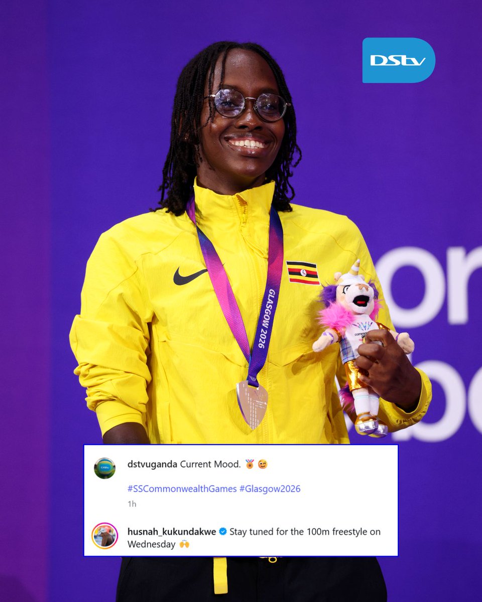 DStvUganda's tweet photo. The silver medalist has spoken. Mark your calendars because it's about to go down. 🔥

#SSCommonwealthGames #Glasgow2026 https://t.co/NkyBilj9sw