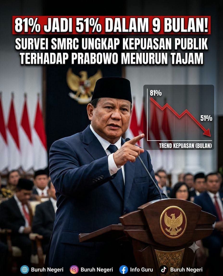 PngAdilnR4kyt's tweet photo. RAKYAT SUDAH TIDAK PERCAYA LAGI SAMA PRABOWO...

SURVEI SMRC UNGKAP KEPUASAN PUBLIK TERHADAP PRABOWO MENURUN TAJAM DARI 81 % MENUADI 51 % DALAM 9 BULAN....‼️

#PrabowoHarusTangkapJokowi
#PrabowoHarusTangkapJokowi
🆘🆗 https://t.co/shs5BJ3VGU
