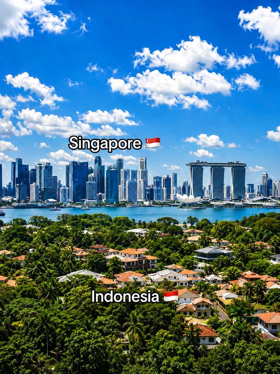Civixplorer's tweet photo. Singapore as seen from Batam, Indonesia. https://t.co/sym7kFxH2Z