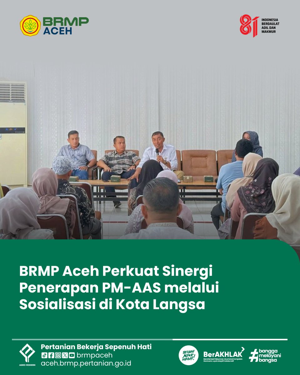brmpaceh's tweet photo. Saleum Syedara

BRMP Aceh Perkuat Sinergi Penerapan PM-AAS melalui Sosialisasi di Kota Langsa

Selengkapnya:
https://t.co/6b2qHpETWr

#kementerianpertanian #agromodern #brmpaceh https://t.co/LhoR6I8CJ5