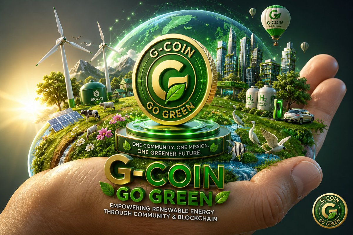 gogreencoinx's tweet photo. 🌍💚 The future is in our hands. G-Coin / Go Green is building a cleaner tomorrow by supporting renewable energy, tree planting, circular economies, and blockchain-powered sustainability. Together we can transform ideas into real environmental impact. 🌱⚡♻️ #GCoin #Solana https://t.co/0BHhYztq1B