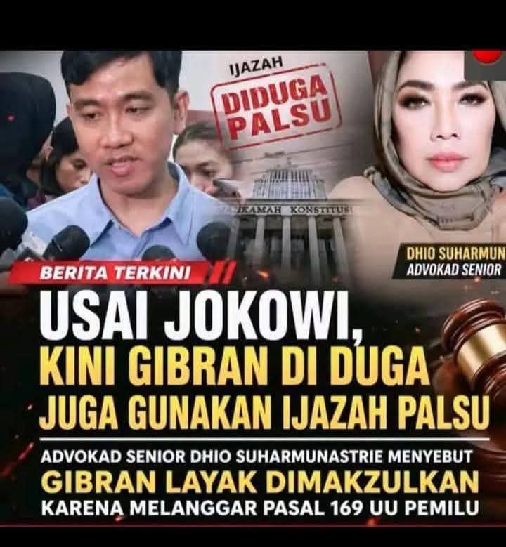 PngAdilnR4kyt's tweet photo. GIBRAN SANGAT LAYAK UNTUK DIMAKZULKAN KARENA DIDUGA MENGGUNAKAN IJAZAH PALSU SAAT PEMILIHAN WAPRES....‼️

#PrabowoHarusTangkapJokowi
#PrabowoHarusTangkapJokowi
🆘🆗 https://t.co/PN2z2ZvoBf