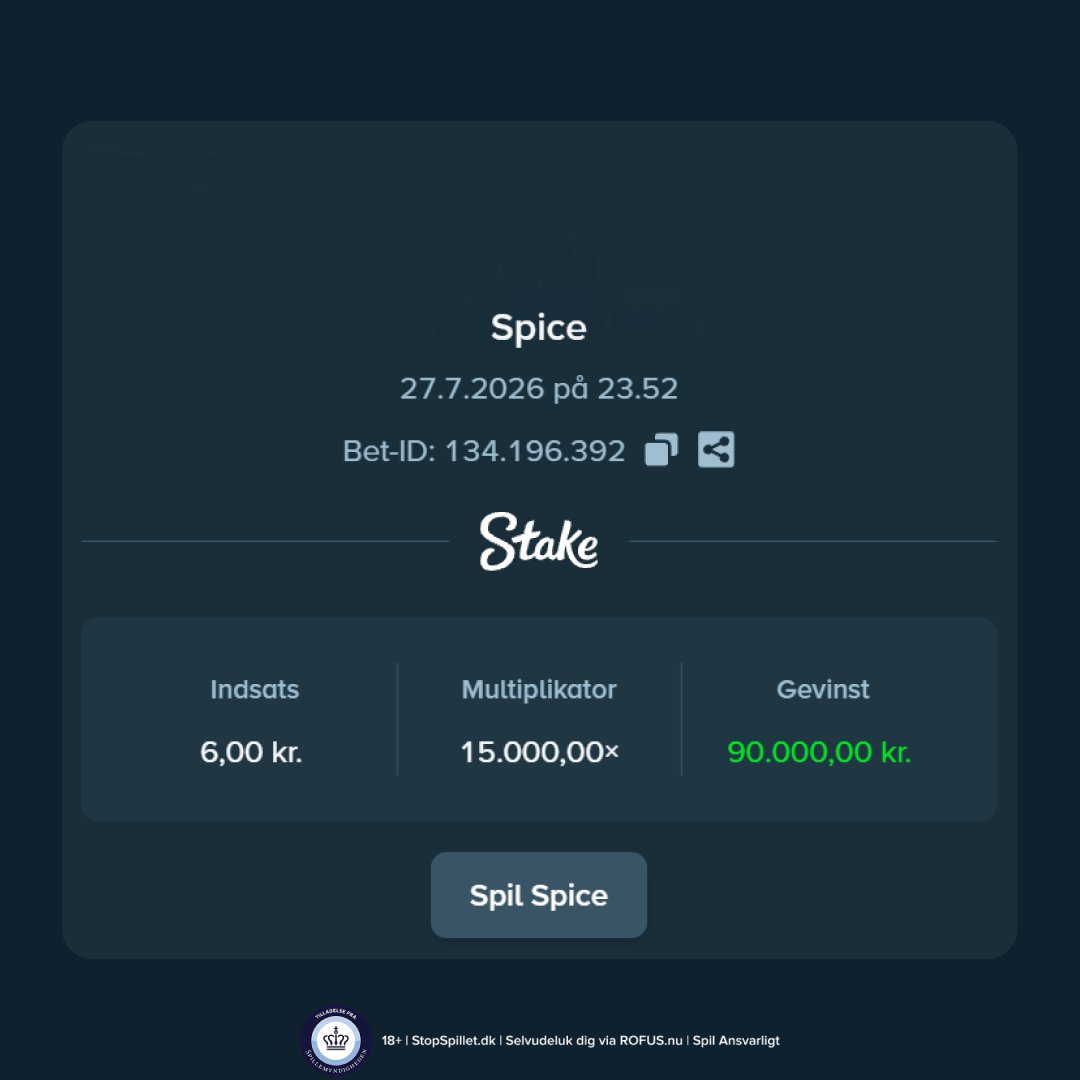 StakeDenmark's tweet photo. Der er virkelig blevet skruet op for det stærke! 🌶 En heldig spiller har forvandlet 6 kr. til en gigantisk gevinst på 90.000 kr. på https://t.co/5eQutdJ7fJ! https://t.co/TAXvkLHMqI