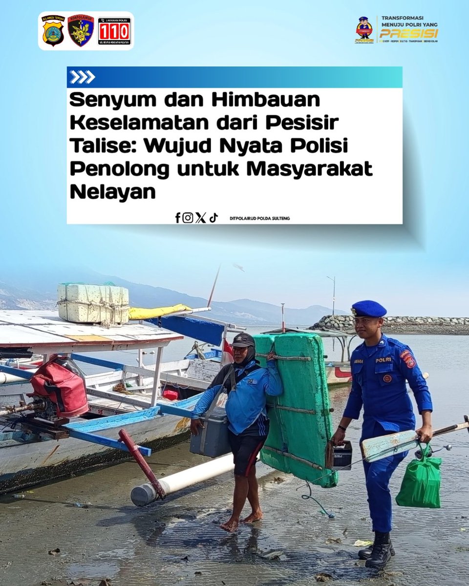 polairsulteng's tweet photo. Senyum dan Himbauan Keselamatan dari Pesisir Talise: Wujud Nyata Polisi Penolong untuk Warga Laut https://t.co/hFGFvV91xO