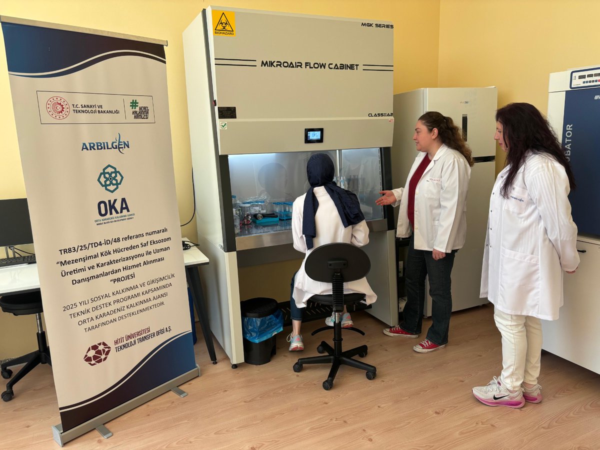ttohitit's tweet photo. OKA desteğiyle, Hitit TTO A.Ş. yükleniciliğinde yürütülen "Mezenşimal Kök Hücreden Saf Eksozom Üretimi ve Karakterizasyonu" projesi başarıyla tamamlandı. 
Haber detayı için: https://t.co/0o56RPCNhb
@HituKurumsal https://t.co/vmNmyrJ1nd