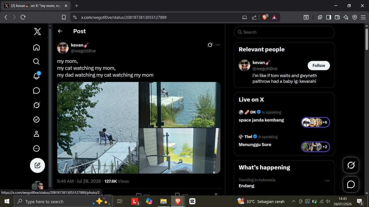 147mil's tweet photo. @wegotl0ve me watching kevan watching his dad watching his cat watching his mom https://t.co/ycBOiHFUkq