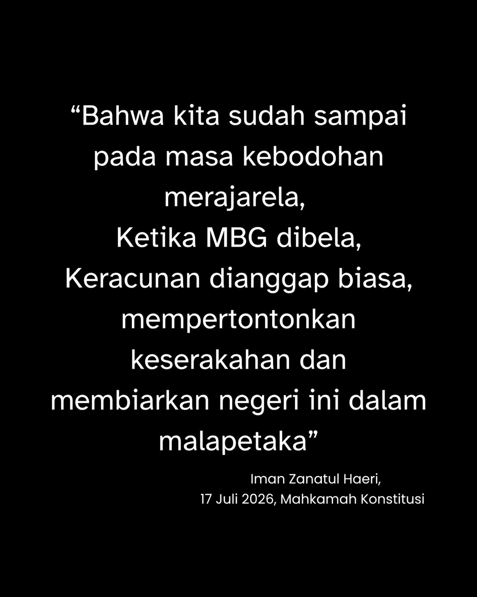 RA_leather's tweet photo. 🚨 Mari kawal bersama! 

MK akan membacakan putusan gugatan MBG pada Kamis, 30 Juli 2026. ⚖️🇮🇩