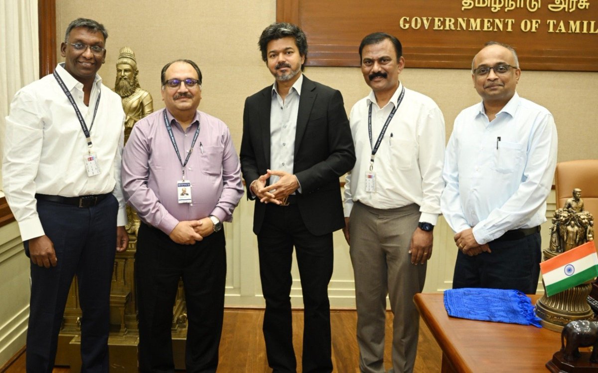ActorVijayTeam's tweet photo. BREAKING: Representatives from Christian Medical College (CMC), Vellore, and VIT University, Vellore, met with Chief Minister C. Joseph Vijay at the Tamil Nadu Secretariat in Chennai. https://t.co/5ouc0jhCaM