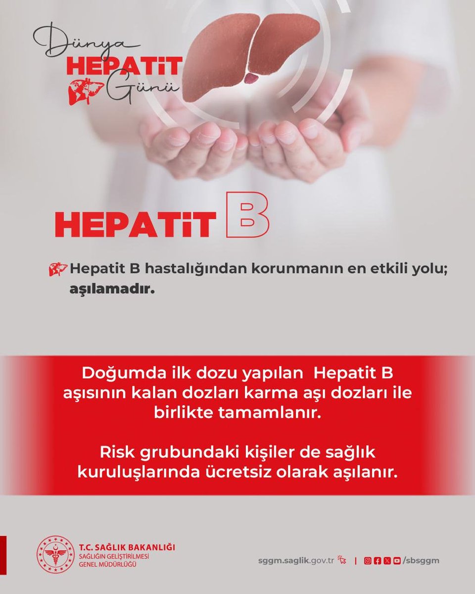 gkdceah's tweet photo. Viral hepatitlerden korunmada temizlik kurallarına özen göstermek ve aşılanmak büyük önem taşır. 

Bilgilenin, Aşılanın, Sağlıkla Yaşayın

#SağlıklıTürkiyeYüzyılı 
#SağlığıGeliştirenTürkiye
#DünyaHepatitGünü https://t.co/FCplr15ZQ9