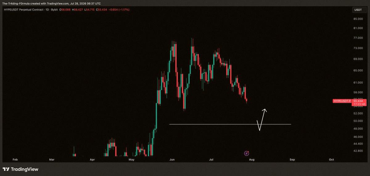 KK_yu_'s tweet photo. $HYPE / $USD の状況アップデート📉

ようやく前から言ってた下落がきたね。$52〜$48あたりは近々来そう。 https://t.co/9Qdy0ghgBC