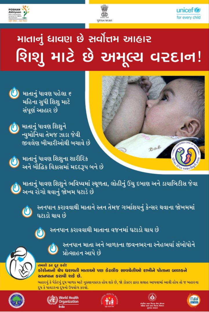 BalisanaPhcSK's tweet photo. "સ્તનપાન સપ્તાહ 1 થી 7 ઓગસ્ટ 2026"
બાળક અને માતા બંને માટે સ્તનપાન અત્યંત ગુણકારી છે, જેના મુખ્ય ફાયદાઓમાં સંપૂર્ણ પોષણ, રોગપ્રતિકારક શક્તિમાં વધારો થાય છે.
#breastfeeding
#brestcancerawareness
#phcbalisana
#prantij
#healthysabarkantha
#childcare
#ChildHealth
#happyfamily https://t.co/DilEIRZxp1
