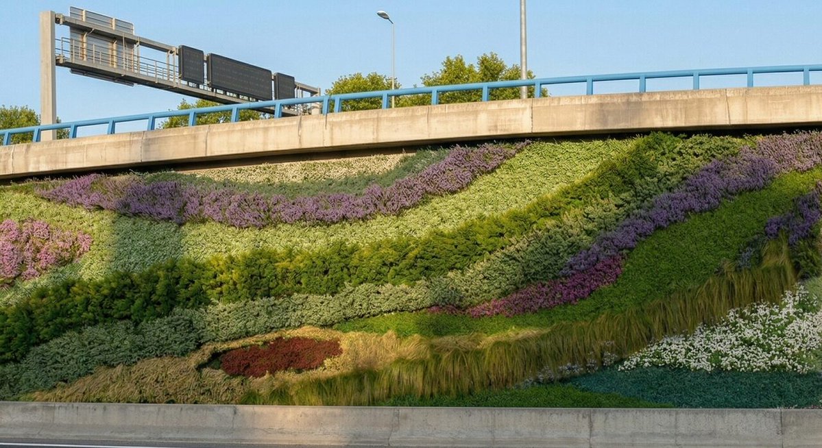 MADRID's tweet photo. 🌿 Comienzan los trabajos para instalar los nuevos jardines verticales de la #M30 a la altura de Ventas.

🌱 La actuación creará más de 2.800 m² de superficie vegetal con más de 30 especies mediterráneas
💶 Inversión: 5,3 M€ 

👉https://t.co/r0bEzCMJDC https://t.co/YNjvWf4xL9