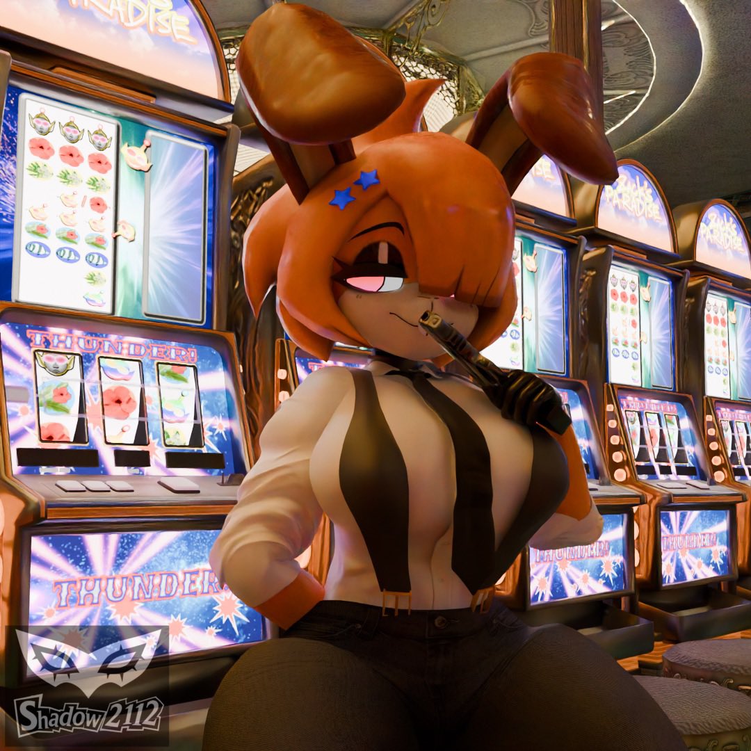 Shadow21127's tweet photo. This bunny won't let herself be caught so easily🔫🐇

Modelo:@RMB7677 

#Bonfie #casino #sfw #gun #Blender https://t.co/YcRYFFgiL5
