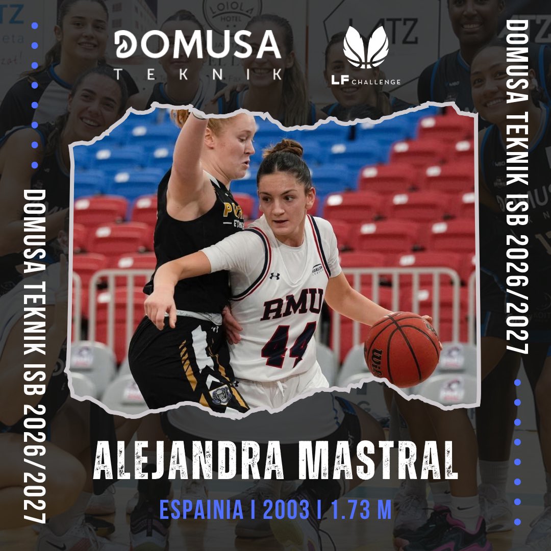 iraurgisb's tweet photo. ✅ FITXAKETA

🐺 Domusa Teknik ISB I #LFChallenge

📝 Alejandra Mastral (Espainia I 2003 I 1.73 M)

🔢 Alemaniako TSV Wasserburgetik dator, aurretik Portugaleko CAB Madeiran eta AEBetako Robert Morris University-n jokatu ondoren. https://t.co/fuExzeQdan