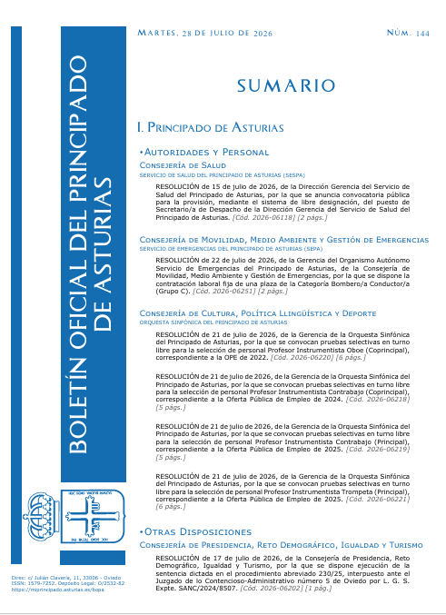 BOPAstur's tweet photo. #sumarioBOPA número 144, 28/07/2026  https://t.co/eHMojhfjIC #BOPA #Asturias https://t.co/EZBEctoDD2