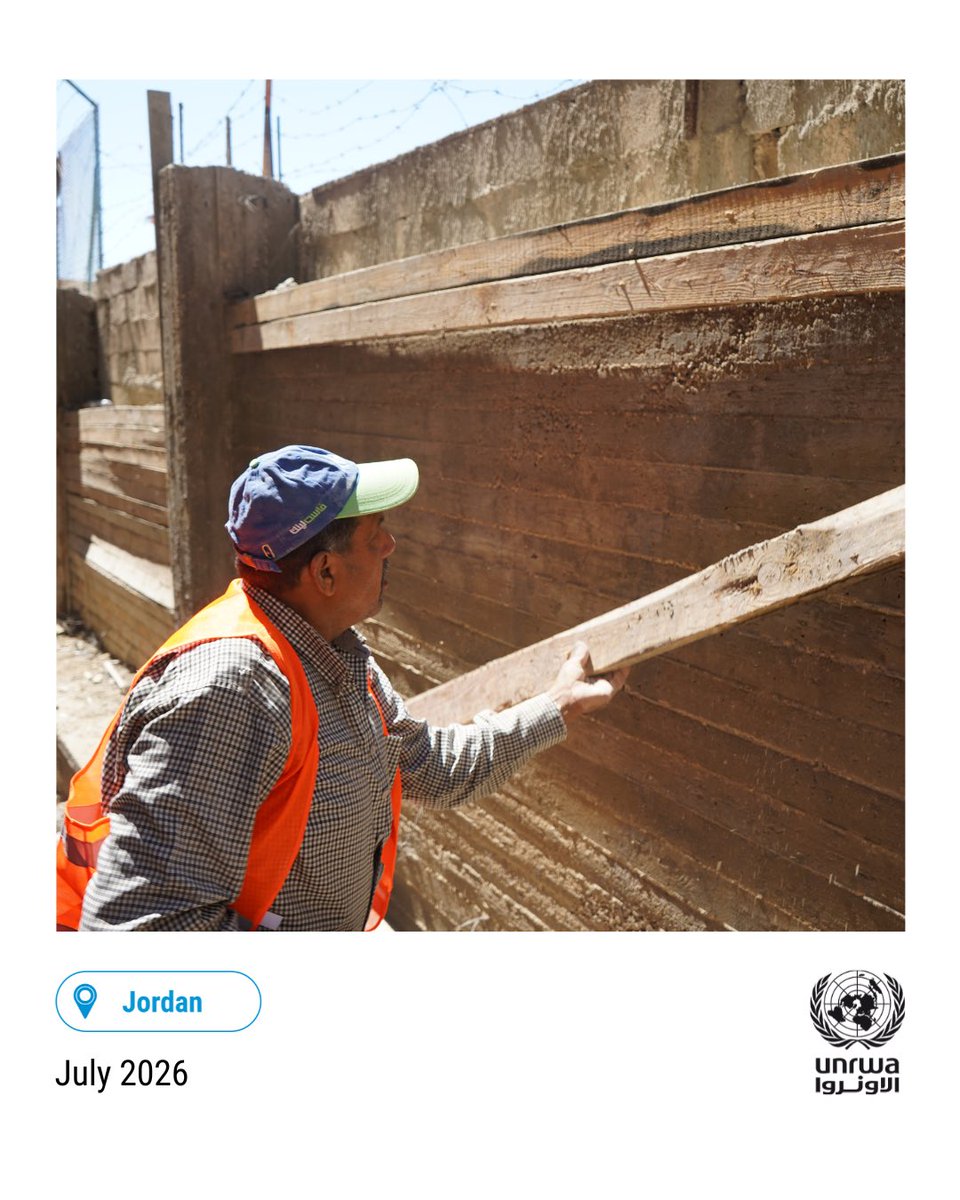 UNRWAJFO's tweet photo. (1/2) In #Jordan, @UNRWA’s budget covered only 50% of its facilities’ repair needs for 2026. Partnerships close that gap. With @TheBigHeartUAE, 14 rehabilitation & maintenance works are now underway across two schools in Marka Camp. #UNRWAworks https://t.co/CgDCMHXXdE