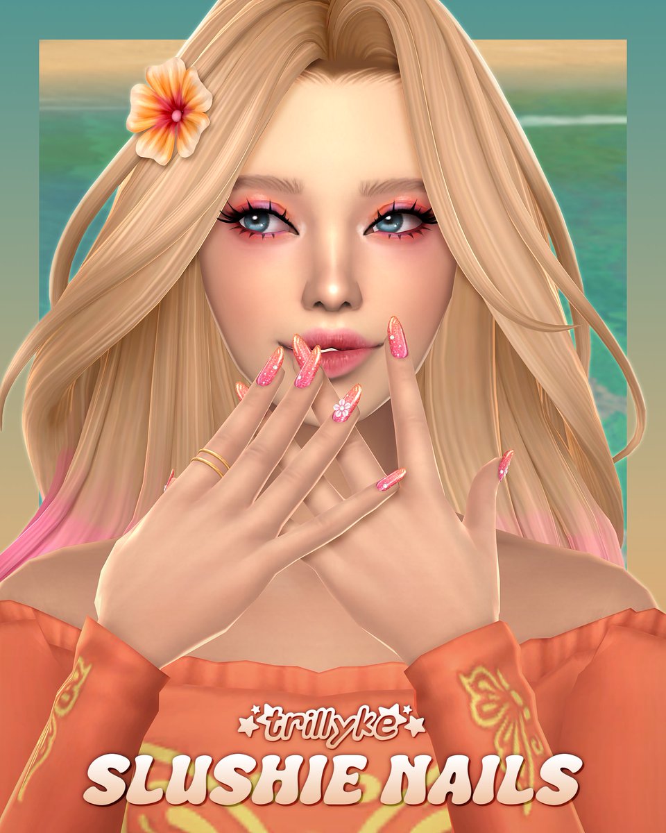 trillyke's tweet photo. Sweet as a slushie, this shiny nail set has little flower and pearl details and comes in fresh ombre shades! 🌸
Early access on my Patreon! ⬆️
Public release: 11th August, 2026 https://t.co/eukc3iS7W6