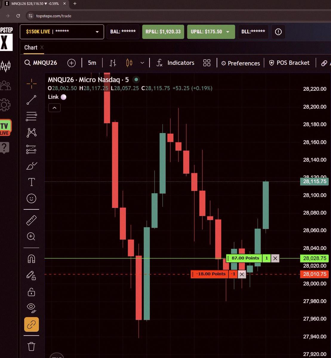 kmemetrader's tweet photo. Such an incredible session on TopstepTV 🔥

Started with a 150+ banger.

Ended with a 100+ point banger.

All live and called out for everyone to see.

Gonna drop a video on this soon. https://t.co/RtByeeA7tv