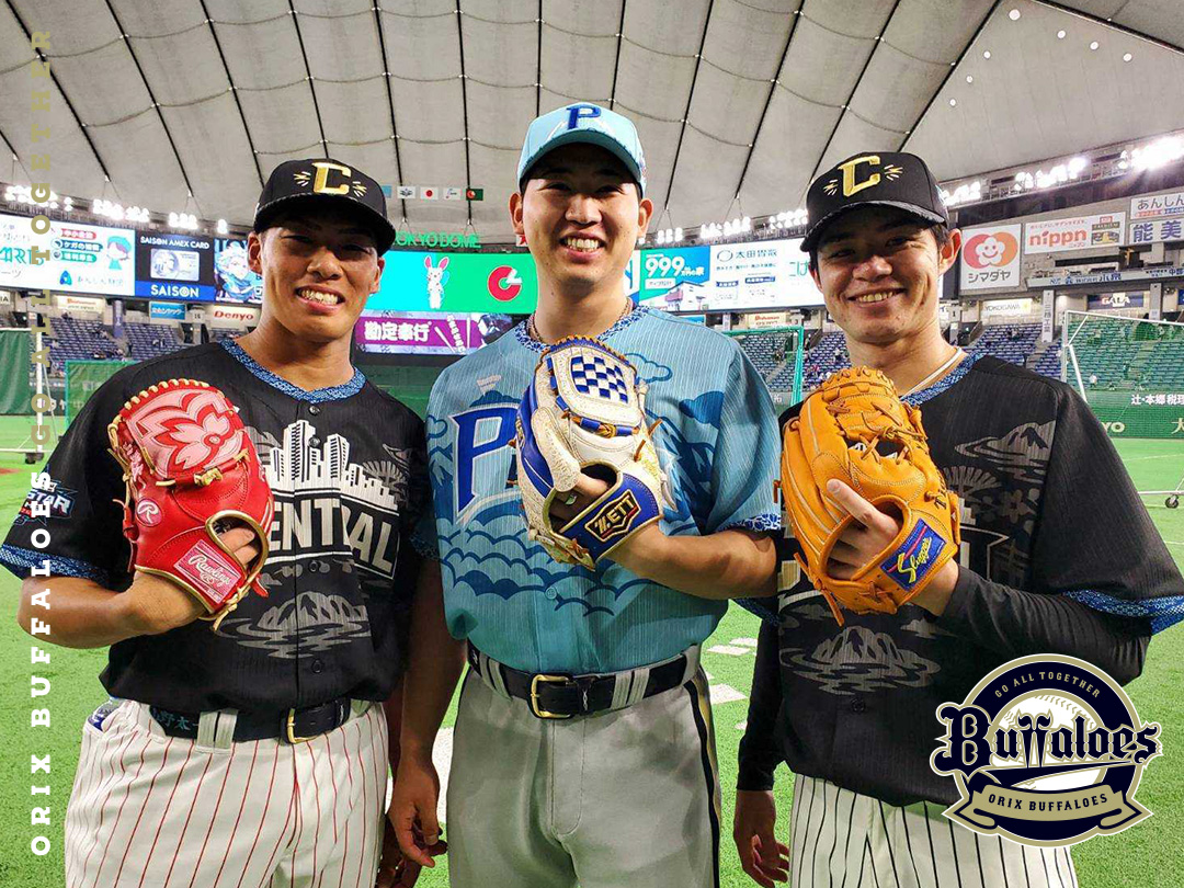 Orix_Buffaloes's tweet photo. #ムックのお友達大作戦
#椋木蓮
#マイナビオールスターゲーム2026
#レイエス 選手
#オスナ 投手
#エスピノーザ
#マチャド
#平良海馬 投手
#山野太一 投手
#中野拓夢 選手
#清宮幸太郎 選手
#東京ドーム
#はじめてのオールスター
#不安を他所にコミュ力解放
#Bs2026 https://t.co/qwkNDz5682