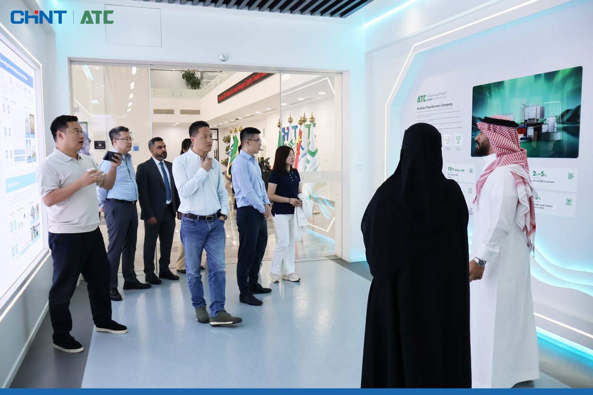 ChintArabian's tweet photo. Pleased to welcome CHINT Global Regional Managers to CHINT Arabian Electric Industrial Co. #CHINTATC. The visit strengthened collaboration and showcased our manufacturing capabilities, localization achievements, and commitment to delivering high-quality power solutions. https://t.co/ZcG0Fc3Ifx