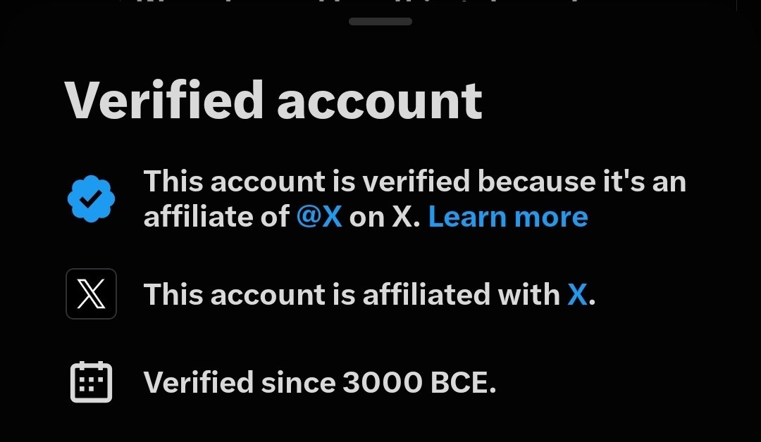 Somebodynhew's tweet photo. Elon Musk's have been verified since 3000 Bce

Man been alive for ages. https://t.co/FvhZ78j6hq