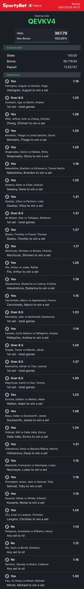 dfwpehlumiiii's tweet photo. CC: @Mrbankstips 
Games on https://t.co/RhuVmdO7Iy converted to sportybet⤵️

NVMGJ2 QEVKV4
N879SY H83FMW -sporty👩‍💻

Follow 4 convert of codes 2 ur preferred bookies! 

Retweet 4 larger audience😤🗣️ https://t.co/h8bZ8xDhF5