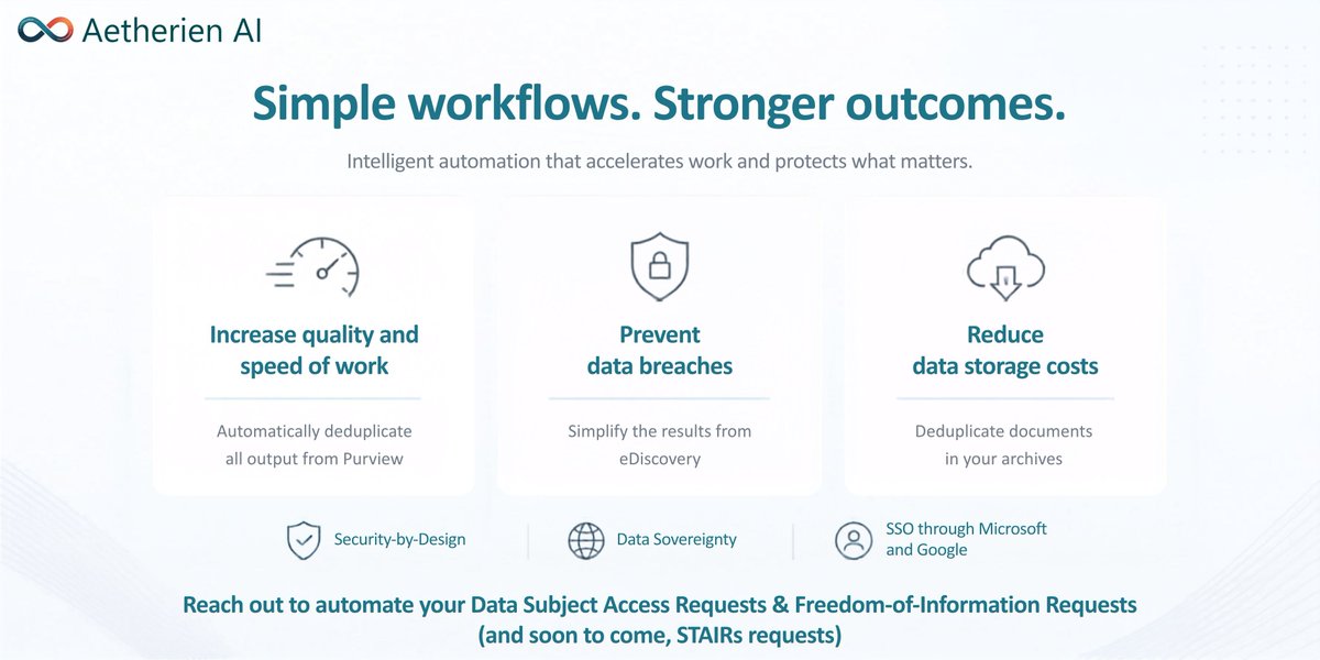 Aetherien_AI's tweet photo. Automate your Subject Access Request process. 

Eliminate duplicate records to improve data quality, accelerate workflows, reduce security risks, and cut storage costs. 

Ready to automate smartly and reduce manual effort? 

Book a demo today: https://t.co/3TuSUNPvFm 

#AI #GDPR https://t.co/YiYe17wgen