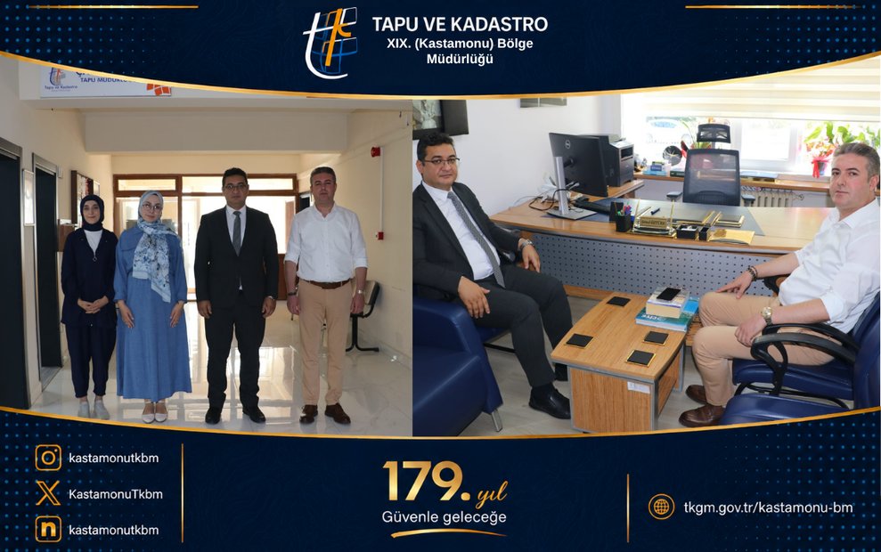 KastamonuTkbm's tweet photo. Bölge Müdürümüz Sayın Fatih DEMİR, Bölge Müdürlüğümüze bağlı Çatalzeytin Tapu Müdürlüğünü ziyaret ederek incelemelerde bulunmuş, çalışmalar hakkında bilgi almış, sorun ve çözüm önerilerine ilişkin görüş alışverişinde bulunmuştur.

https://t.co/Nx9pmOYXXc https://t.co/nXcHWICaKg