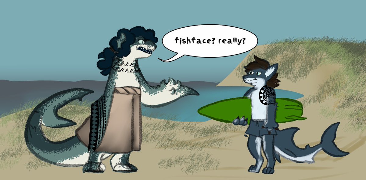 Evoincarnate's tweet photo. you ever think about how 1/2 of the stereotypical design choices for "shark" furries are just surfer stuff
and by extension hawaiian culture since surfers took a lot of their stuff from us, even surfing
popularized by a guy trying to get more white people to move to hawai'i https://t.co/FcpVl8HGad