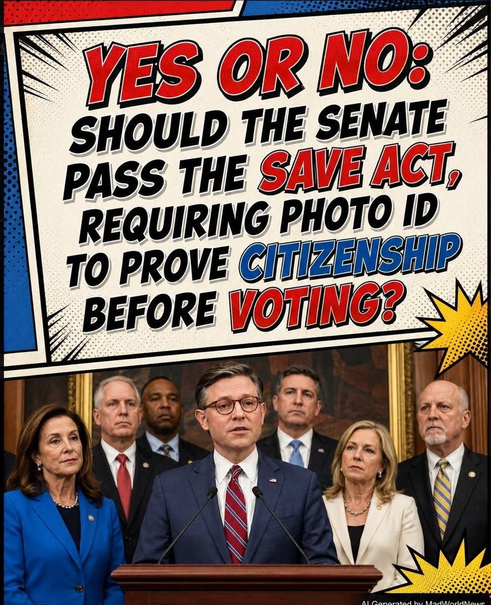 RossyPrime's tweet photo. Should the Senate pass the SAVE Act and require proof of citizenship before someone can register to vote? 🤔🗳️🇺🇸 https://t.co/bjNP08Smgv