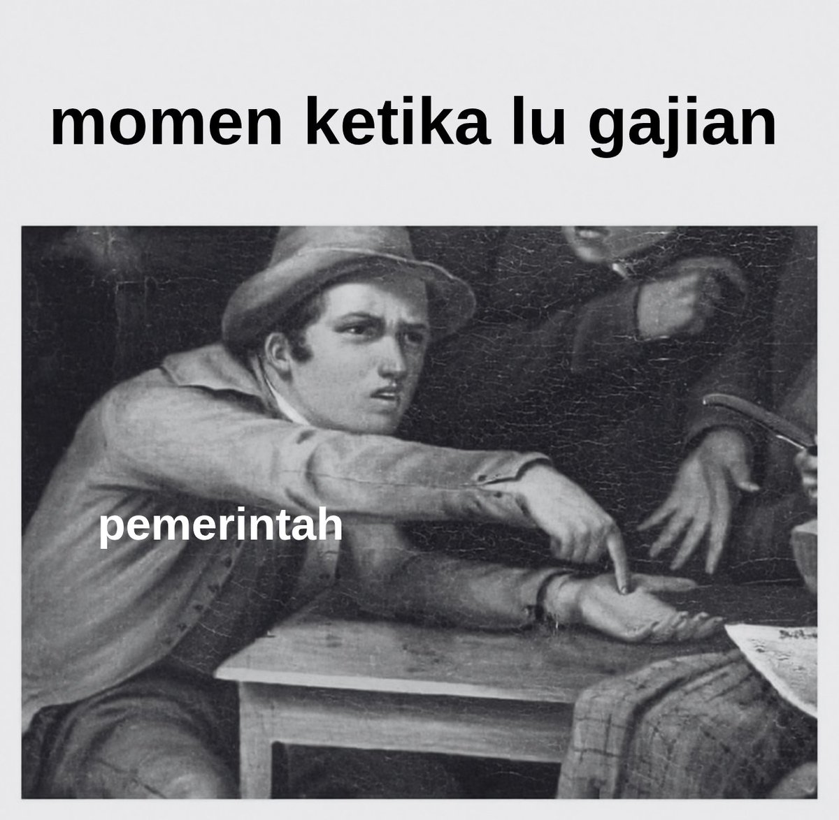 satirnesia's tweet photo. padahal kita yang capek kerja 😔 https://t.co/y37bU2Y38A