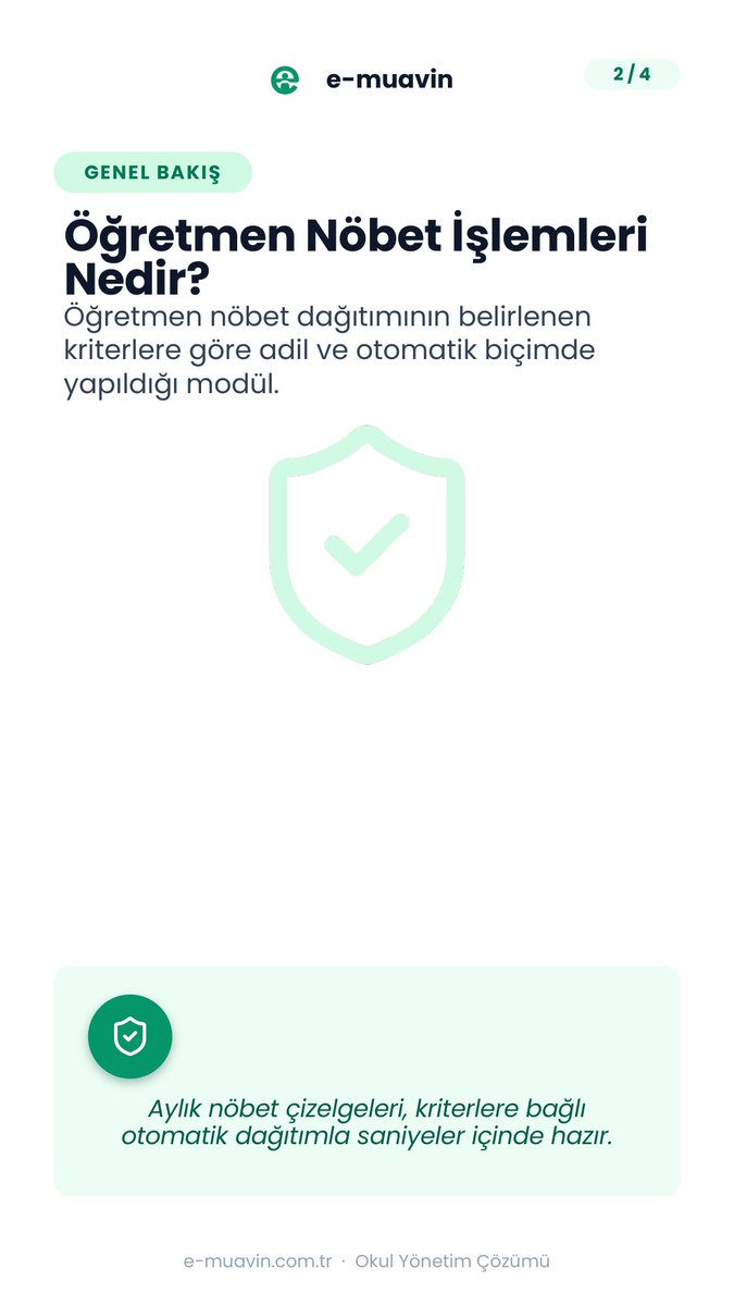 e_muavin's tweet photo. Nöbet çizelgesini elle hazırlamayı bırakın. 🗓️
Kriterlere göre adil ve otomatik dağıtım, imzaya hazır aylık çizelge — öğretmen ve öğrenci nöbetleri tek ekranda.

🎁 HOSGELDIN100 kuponuyla %100 indirim
💳 Kredi kartı gerekmez

👉 https://t.co/16l24LzIhY https://t.co/CJX4CVUeFD