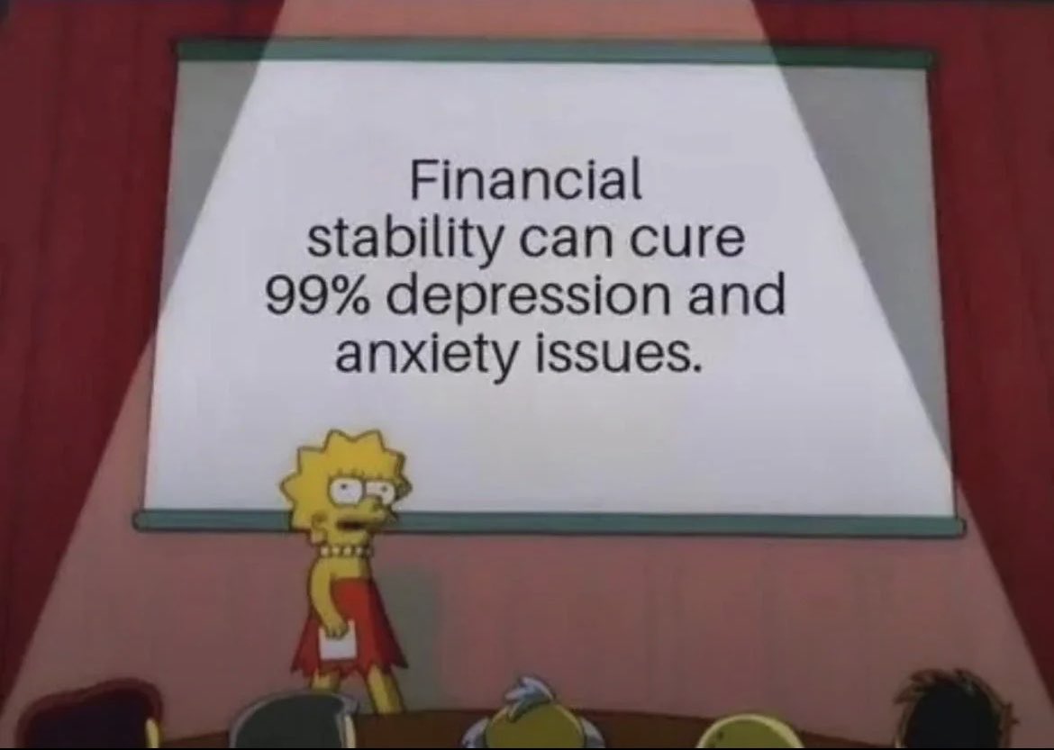 DeepPsycho_HQ's tweet photo. Money is cure for your depression. https://t.co/ksYVbFInNG
