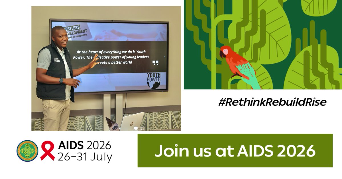RestlessDevZim's tweet photo. 1/3 We are at the 26th International AIDS Conference in Rio de Janeiro, Brazil

This week we join governments, researchers, donors, UN partners, communities, and young people from around the world for AIDS 2026, under the theme "Rethink. Rebuild. Rise." #RethinkRebuildRise https://t.co/5pFzXwisCz