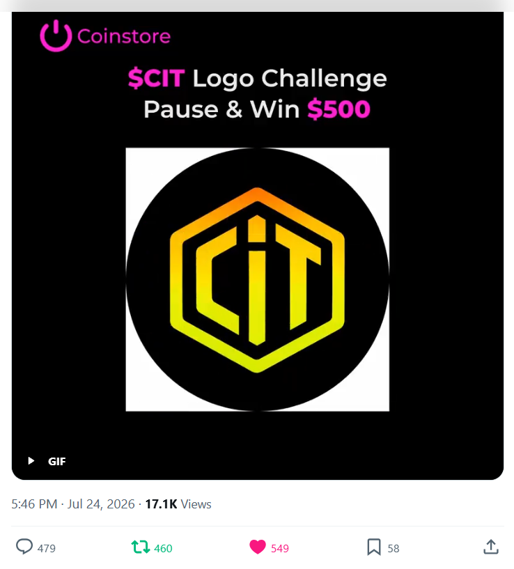 SalemHuy's tweet photo. @CoinstoreExc @CratD2C The CIT logo is perfectly formed and centered in the hexagon at the end of the video.

UID: 36310276305088656
@nadodefi @JimCat_X @BlackTuCalenton https://t.co/rVez23jDSE