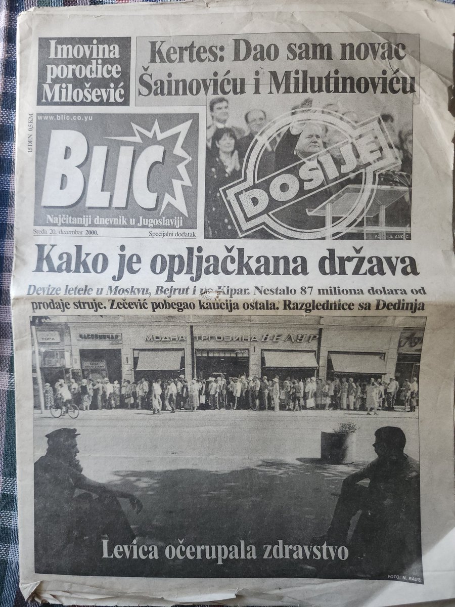 bagraubica's tweet photo. Sačuvao sam ovaj broj Blica iz decembra 2000. Mislio sam biće tek početak. Sve ostalo znate.
To sada ne sme da se dopusti. https://t.co/hqzH5qtINl