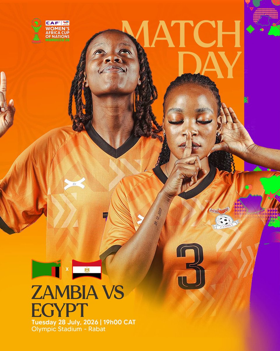 MrsHichilema's tweet photo. All the best to our @Copper_Queens. May every kick tonight in Rabat echo courage, and every goal shout Zambia’s pride. ⚽️ 🇿🇲
#TotalEnergiesWAFCON2026 https://t.co/CQ0GxEsOql