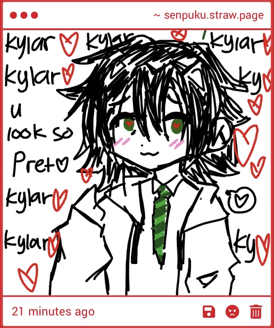 internetsenpuku's tweet photo. my ❤️ love ❤️ tthis drawing is so cute..!! ddid my lover capture that moment of me  staring at them? hhence the hearts in my eyes.. i ii cant help but grin!! tthis will be on my strawpage so everbody will know to back off because iim always watching my love! ❤️ https://t.co/Qw1Jpfz8cp